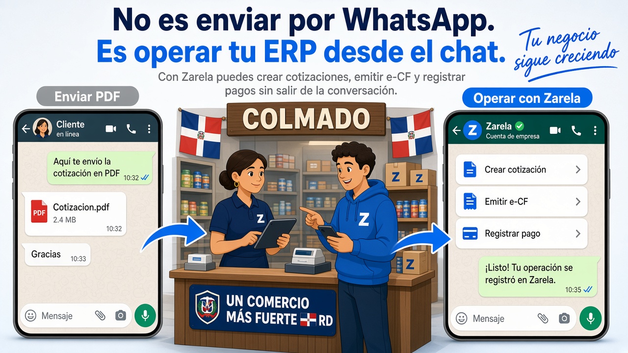 Comparación entre enviar el PDF de una factura por WhatsApp y crear la factura desde el chat